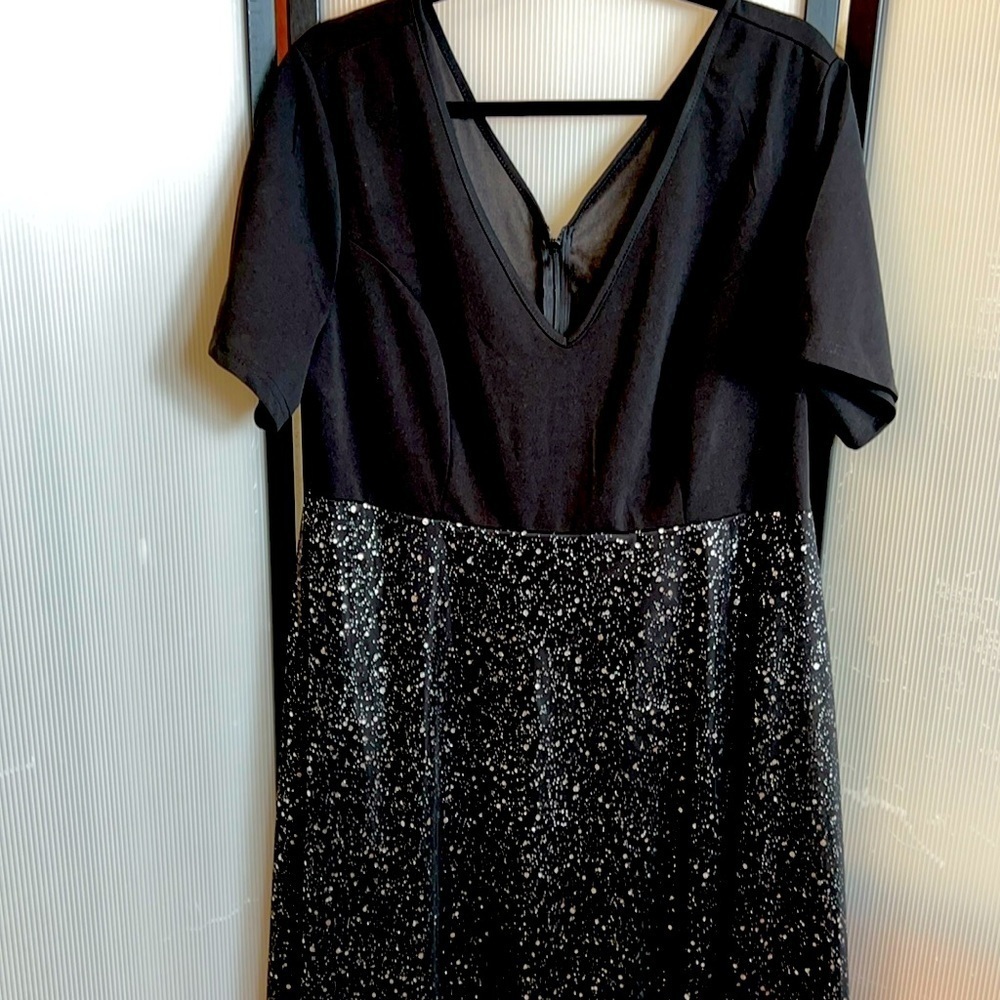 Earo 2XL Black A-line Zipper Dress